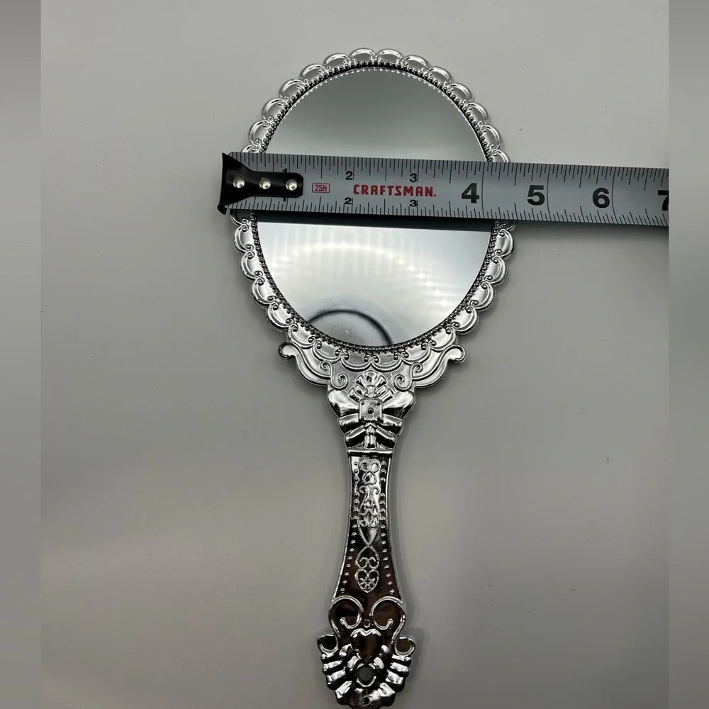 Elegant Silver Painted Hand Mirror